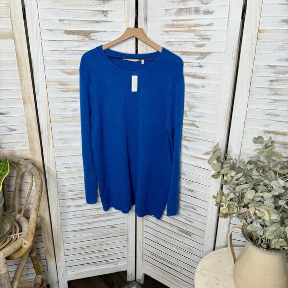 NWT SOFT SURROUNDINGS Women's XL Priscilla Knit Tunic Swing Sweater Royal Blue - Picture 14 of 15
